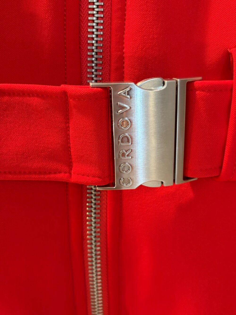 Cordova belted red one-piece ski suit (size S) - Picture 4 of 9
